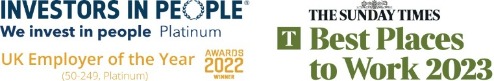 Investors In People Platinum Employer of the Year Award Sunday Times Best Places to Work 2023