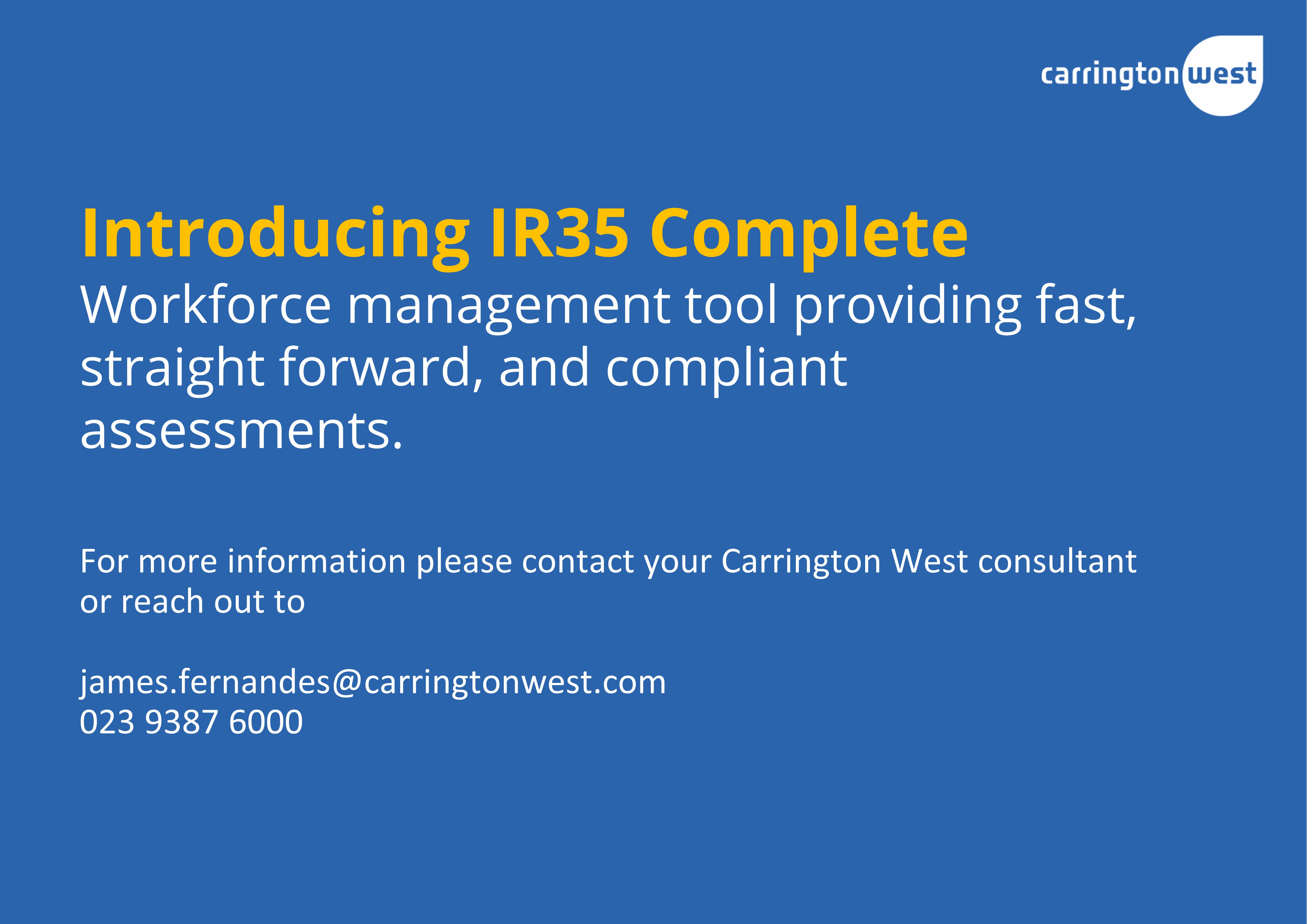 Introducing IR35 Complete Workforce Management Tool