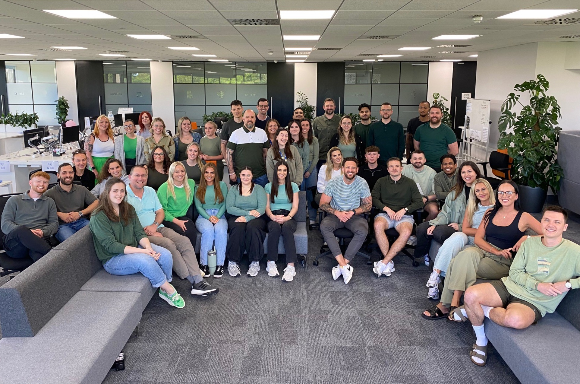 Carrington West Team on Wear it Green Day to mark Mental Health Week