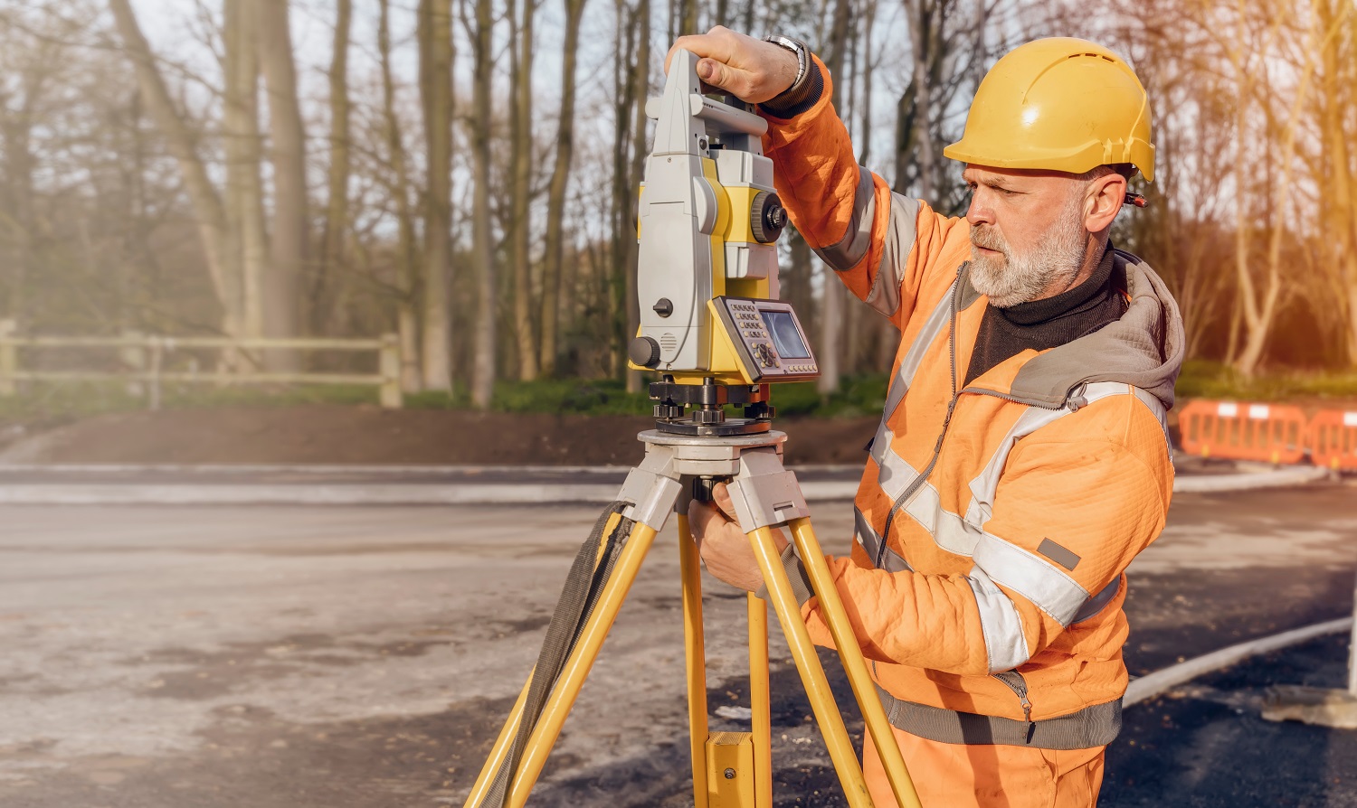 A site engineer in the highway sector on a construction site
