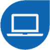 Icon showing a laptop, showing the ability Carrington West Consuultants have to work from home.