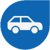 Icon showing a car, denoting the easy access and free parking on our site