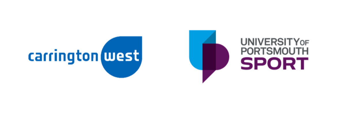 Carrington West and University of Portsmouth logos